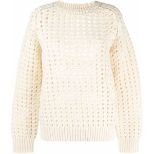Bottega Veneta, Truien, Dames, Beige, M, Krijt Sweater in Stijl 9071