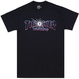 Thrasher, Tops, Heren, Zwart, M, Katoen, Zwarte Nova Tee X AWS T-shirt
