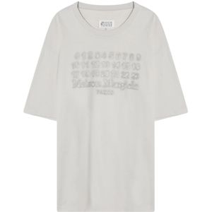Maison Margiela, Tops, Heren, Beige, M, Korte mouw ronde hals T-shirt