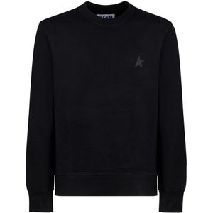 Golden Goose, Sweatshirts & Hoodies, Heren, Zwart, S, Katoen, Black Star Sweatshirt