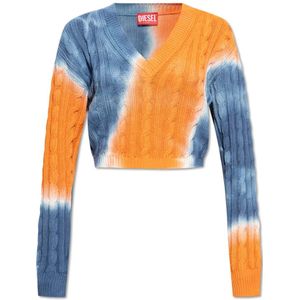 Diesel, Truien, Dames, Veelkleurig, XS, Katoen, V-hals trui