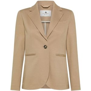 Peuterey, Jassen, Dames, Bruin, M, Polyester, Elegante Jersey Blazers met Unieke Knoop