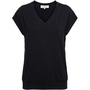 &Co Woman, Tops, Dames, Blauw, S, V-Hals Mouwloze Top