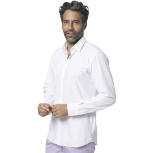 Karl Lagerfeld, Overhemden, Heren, Wit, XL, Wit Slim Stretch Overhemd