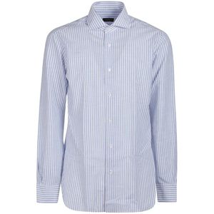 Barba Napoli, Overhemden, Heren, Blauw, XL, Stijlvolle lange mouw overhemd