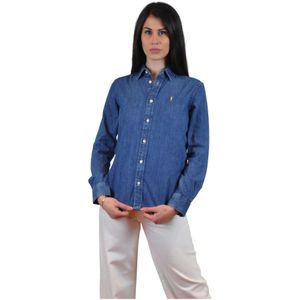 Ralph Lauren, Blouses & Shirts, Dames, Blauw, XL, Denim, Slim-fit denim overhemd - 4, MWA