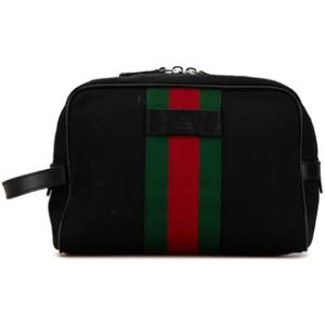 Gucci Vintage, Pre-owned, Dames, Zwart, ONE Size, Pre-owned Canvas gucci-bags