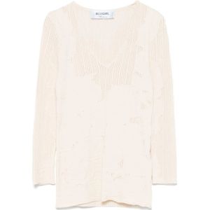 Blugirl, Tops, Dames, Beige, S, Chique Beige Trui Dameskleding