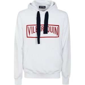 Vilebrequin, Sweatshirts & Hoodies, Heren, Wit, M, Katoen, Witte Katoenen Hoodie met Voorlogo