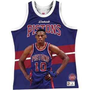 Mitchell & Ness, Sport, Heren, Veelkleurig, S, Detroit Pistons Basketbalshirt