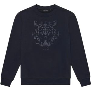 Antony Morato, Sweatshirts & Hoodies, Heren, Blauw, XL, Katoen, Tiger Print Urban Sweatshirt