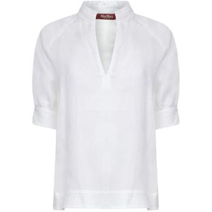 Max Mara Studio, Blouses & Shirts, Dames, Wit, S, Witte Shirt voor Vrouwen
