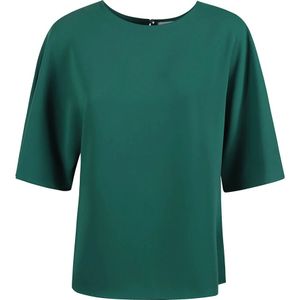 P.a.r.o.s.h., Blouses & Shirts, Dames, Groen, XS, Polyester, Blauwe zijden blouse met korte mouwen