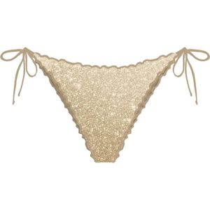 MC2 Saint Barth, Badkleding, Dames, Geel, L, Lurex Braziliaanse Bikini voor Vrouwen