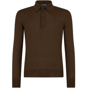Tom Ford, Truien, Heren, Bruin, XL, Kasjmier, Luxueuze bruine sweater
