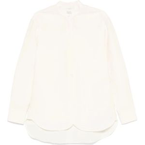 Studio Nicholson, Blouses & Shirts, Dames, Wit, XS, Witte Geknoopte Hemd met Opstaande Kraag