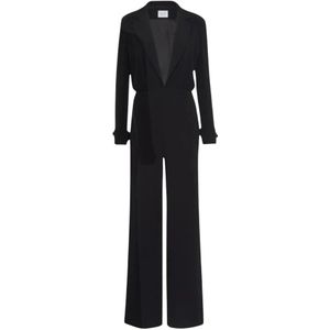 MVP wardrobe, Jumpsuits & Playsuits, Dames, Zwart, XS, Diepe V-hals Jumpsuit met Palazzo