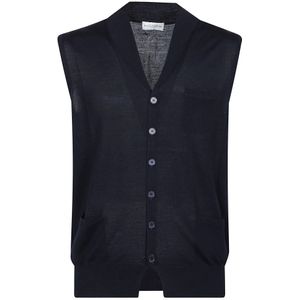 Ballantyne, Truien, Heren, Blauw, XL, Stijlvolle V-hals Vest voor Mannen