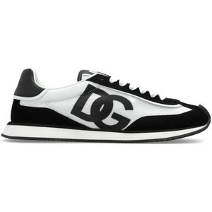 Dolce & Gabbana, Schoenen, Heren, Zwart, 40 1/2 EU, Leer, Sportschoenen met logo