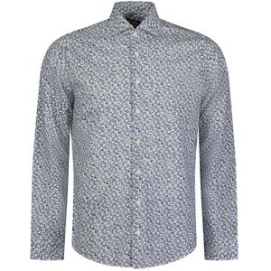 ROY Robson, Overhemden, Heren, Blauw, M, Katoen, Slim Fit Bloemenprint Shirt