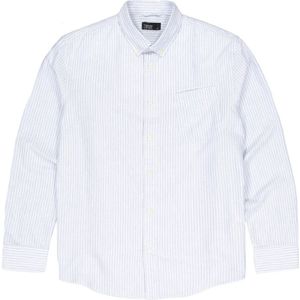 Butcher of Blue, Overhemden, Heren, Blauw, L, Gestreept Oxford Overhemd
