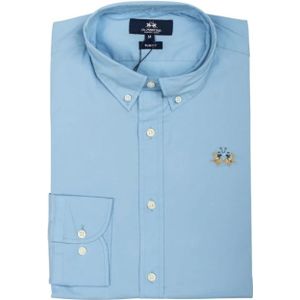 La Martina, Overhemden, Heren, Blauw, S, Katoen, Klassiek Stijl Shirt