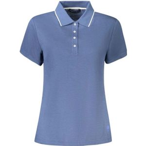 North Sails, Tops, Dames, Blauw, XS, Katoen, Stijlvolle Polo Shirt met Contrasterende Details