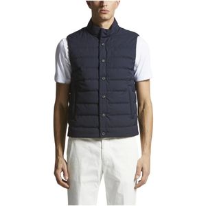 Peserico, Jassen, Heren, Blauw, XL, Dons bodywarmer en technische viscose