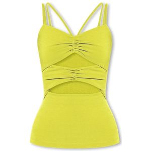 Samsøe Samsøe, Tops, Dames, Geel, M, Nylon, Mona Mouwloze Top