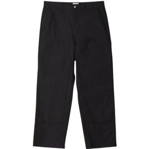 Obey, Broeken, Heren, Zwart, W33, Katoen, Dubbele Knie Timmerman Broek, Zwart