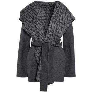 Valentino Garavani, Mantels, Dames, Grijs, S, Toile Iconographe Double Coat