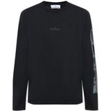 Stone Island, Tops, Heren, Zwart, S, Katoen, T-shirt met Logo