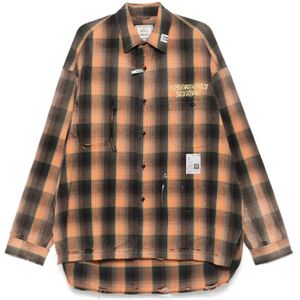 Mihara Yasuhiro, Overhemden, Heren, Bruin, M, Cederbruine Knoopshirt