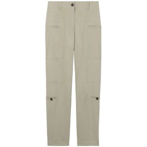 Proenza Schouler, Broeken, Dames, Beige, L, Nylon, Grijze Casual Broek met Zakken