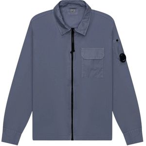 C.p. Company, Jassen, Heren, Paars, XL, Katoen, Paarse Biologische Gabardine Overshirt Volledige Rits