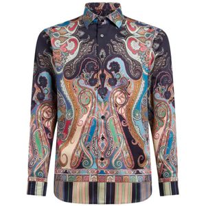 Etro, Overhemden, Heren, Veelkleurig, M, Katoen, Paisley Print Button-Up Overhemd