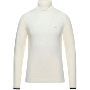 Sun68, Truien, Heren, Wit, 2Xl, Wol, Wollen Coltrui Sweatshirts Hoodies