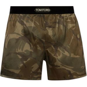 Tom Ford, Ondergoed, Heren, Groen, M, Satijn, Satijnen boxershorts met logo