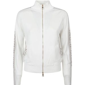 Elisabetta Franchi, Sweatshirts & Hoodies, Dames, Wit, 2Xs, Tricot Sweatshirt