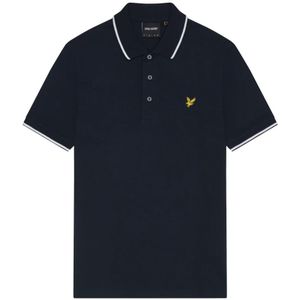 Lyle & Scott, Tops, Heren, Blauw, M, Katoen, Piqué Polo Shirt met Bies