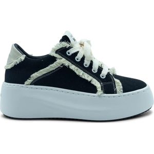 Vic Matié, Schoenen, Dames, Zwart, 40 EU, Katoen, Golf Schoen Franjes Zwart