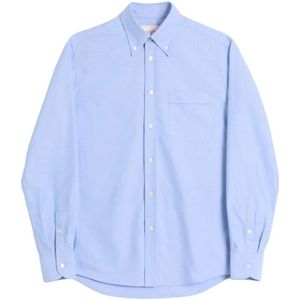 Valentino Garavani, Overhemden, Heren, Blauw, 2Xl, Katoen, Lichtblauw Overhemd met Stijlvol Opgestikt Zakje