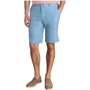 Vicomte A., Korte broeken, Heren, Blauw, XS, Linnen, Blauwe Elastische Bermuda