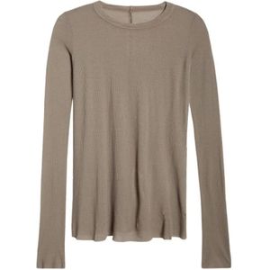 Rick Owens, Tops, Heren, Grijs, M, Katoen, Rib Dust Jersey T-shirts en Polo's