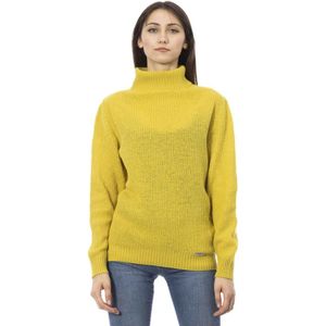 Baldinini, Truien, Dames, Geel, S, Trendy Gebreide Trui