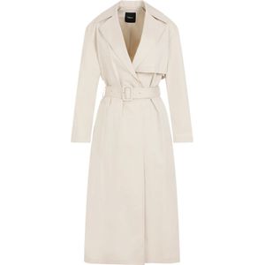 Theory, Mantels, Dames, Beige, S, Katoen, Zand Beige Katoenen Trenchcoat