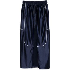 T by Alexander Wang, Rokken, Dames, Blauw, S, Midnight Blue Elastische Taille Rok