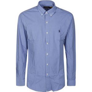 Polo Ralph Lauren, Overhemden, Heren, Blauw, M, Katoen, Stretch Poplin Overhemd