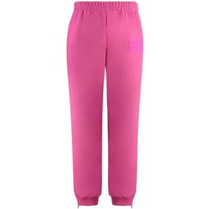 Vetements, Broeken, Heren, Roze, S, Katoen, Logo detail track-pants met patches