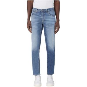 Dondup, Jeans, Heren, Blauw, W32, Katoen, Klassieke pasvorm rechte pijp jeans